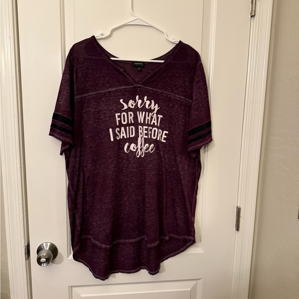 Torrid Purple Sarcastic Coffee T-shirt XXL Size 2